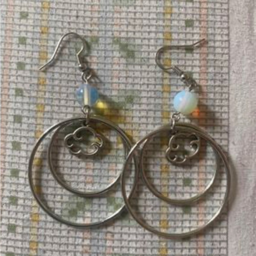 moonstone cloud earrings